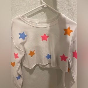 Cute preppy star cropped sweater